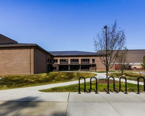 Bicycle racks and walkways at HOF entrance